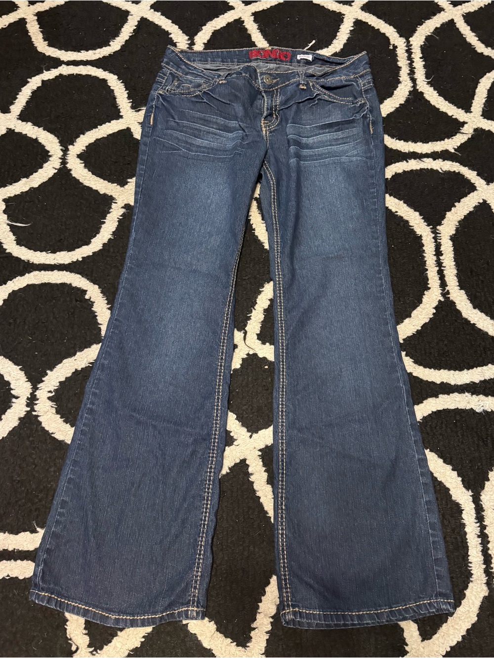 Bongo Women’s Size 13 Y2K Dark Wash Flare Jeans Low Rise